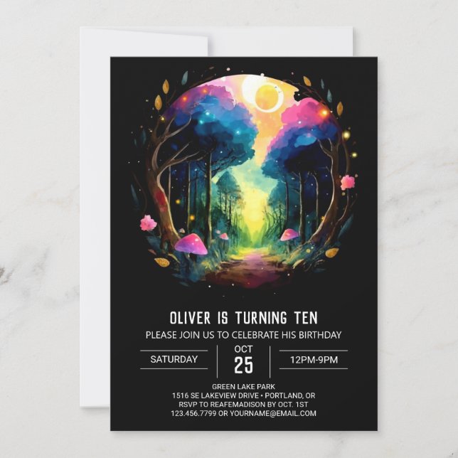 Cottagecore Timber Magic Birthday Invitation (Front)