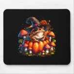 Cottagecore Toad Witch Hat Pumpkin Mushroom Fall H Mouse Pad