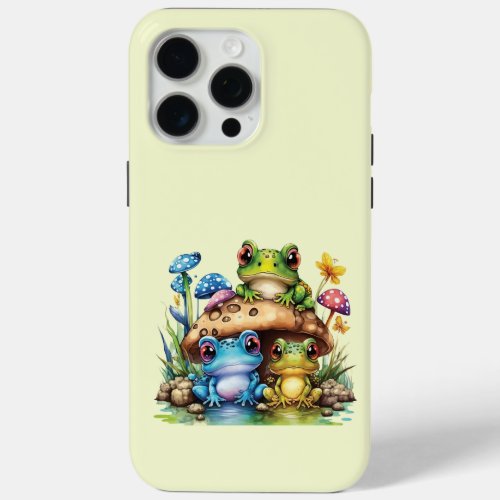 Cottagecore Toadstool Mushroom and Frog iPhone 15 Pro Max Case