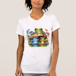 Cottagecore Toadstool Mushroom and Frog T-Shirt