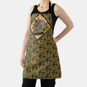 Cottagecore Unicorn Donkey One of a Kind Sunflower Apron