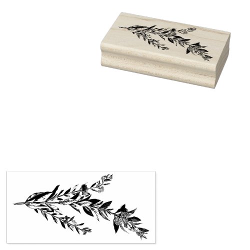 Cottagecore Vintage Antique Sprig Rubber Stamp