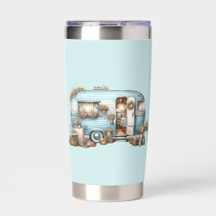Cottagecore Vintage Floral Camper Boho Accents Insulated Tumbler