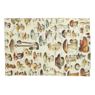 Cottagecore Vintage Naturalist Mushrooms Pillow Case