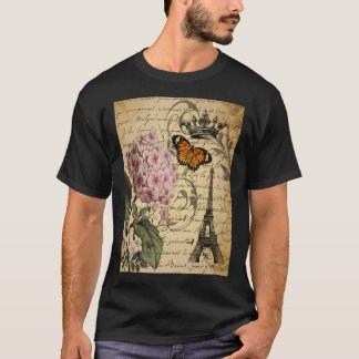 Cottagecore Vintage Paris Hydrangea Floral T-Shirt