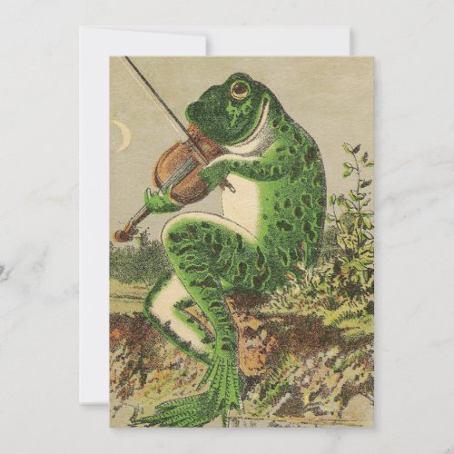 Cottagecore Vintage Valentines Frog Holiday Card