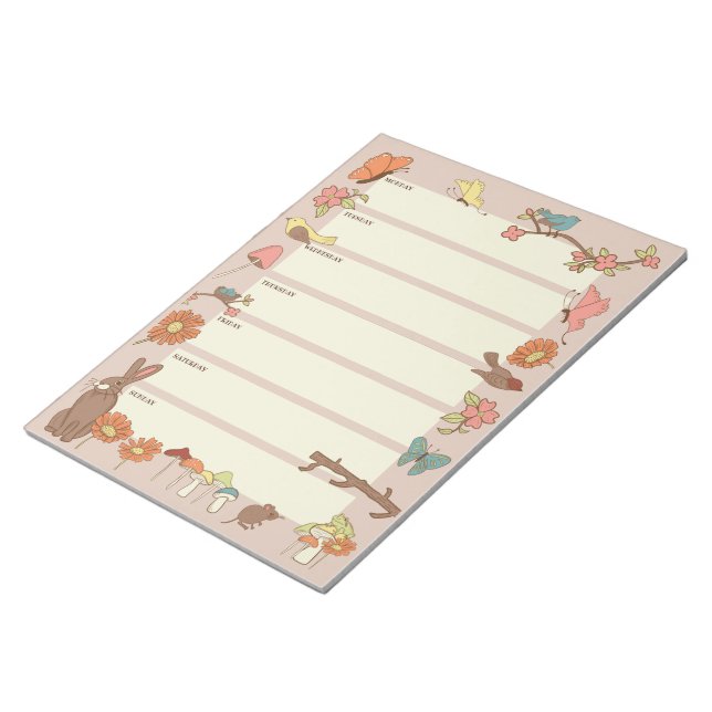 Cottagecore Weekly Planner Pad (Angled)