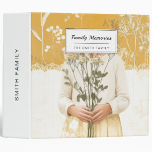 Cottagecore Wildflower Bouquet Portrait 3 Ring Binder