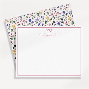 Cottagecore Wildflower Bow Nursery Note Card