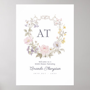 Cottagecore Wildflower Bridal Shower Welcome Poster