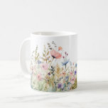 Cottagecore Wildflower Coaster Floral Coffee Mug<br><div class="desc">Add some charm and coziness to your office or kitchen with this cottagecore wildflower mug! This lovely mug features a vintage floral design with soft colors and rustic vibes. It’s perfect for protecting your table from spills and stains while enjoying your favorite drink. This mug is a great gift idea...</div>