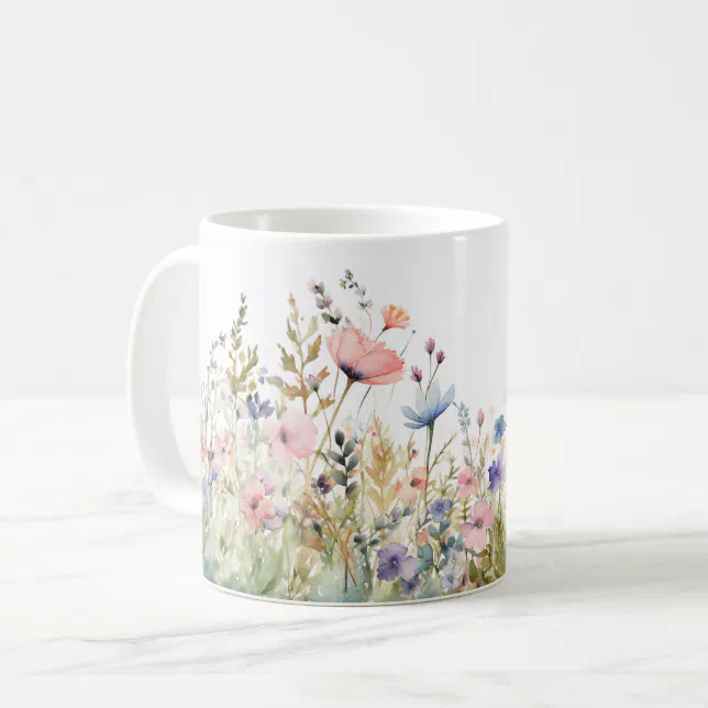 Cottagecore Wildflower Coaster Floral Coffee Mug | Zazzle