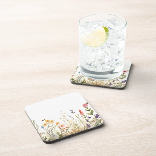 Cottagecore Wildflower Coaster Vintage Floral 