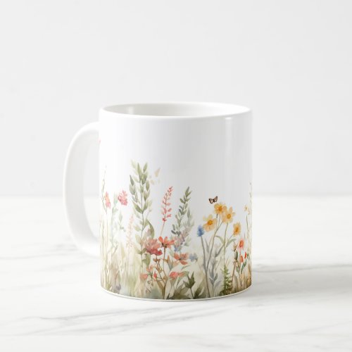 Cottagecore Wildflower Coaster Vintage Floral  Coffee Mug