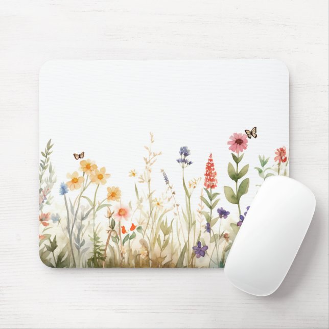 Cottagecore Wildflower Deskmat Vintage Floral  Mouse Pad (With Mouse)