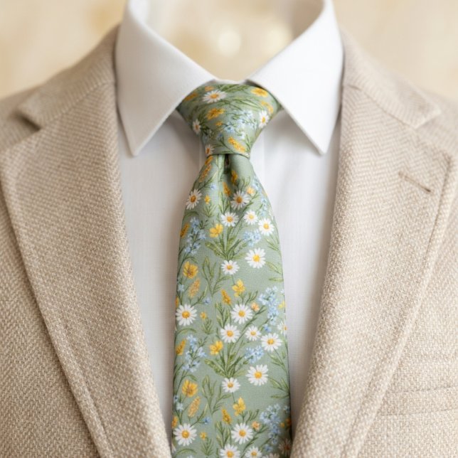 Cottagecore Wildflower Meadow  Neck Tie (Creator Uploaded)