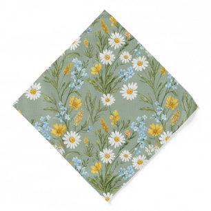 Cottagecore Wildflower Meadow Pocket Square Bandana
