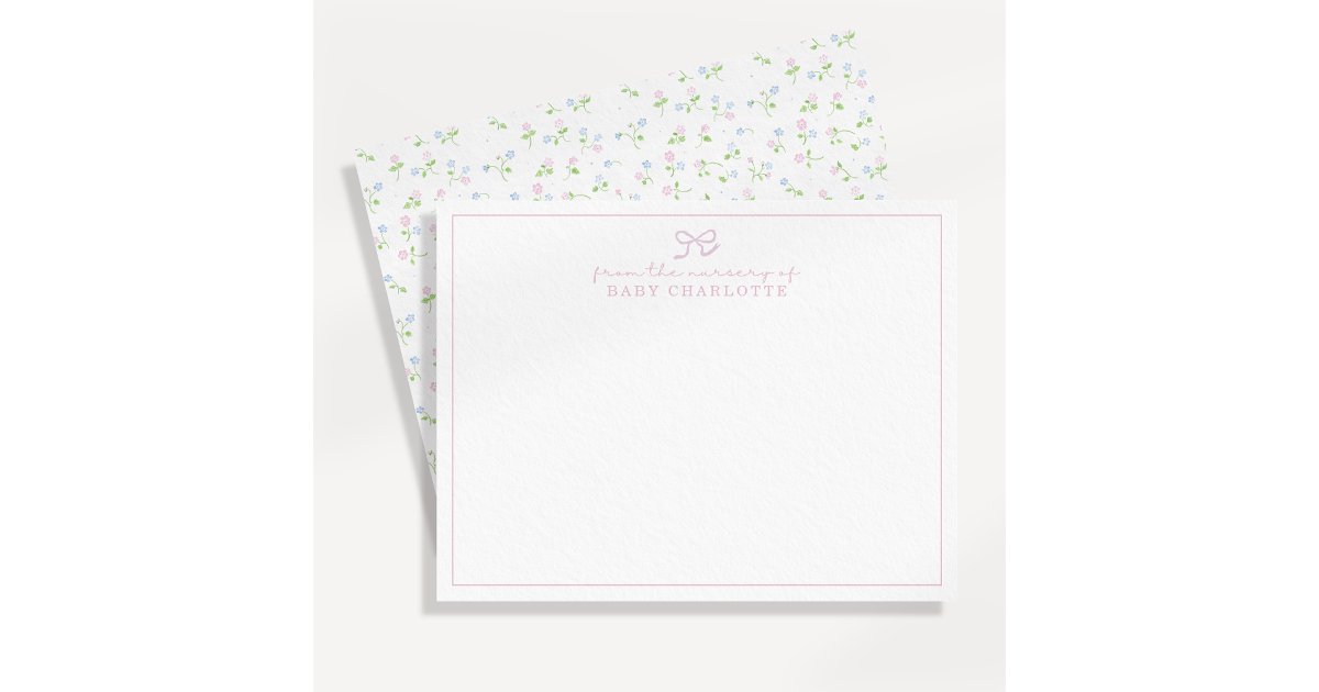Cottagecore wildflower nursery note card | Zazzle