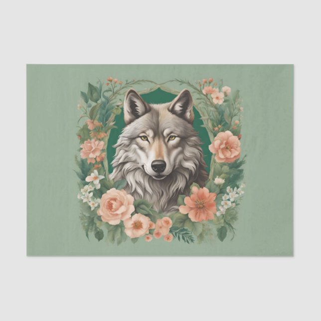 Cottagecore Wolf Decoupage Tissue Paper (Front)