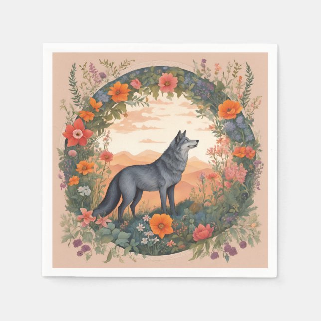 Cottagecore Wolf Napkins (Front)