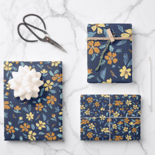 Cottagecore Wrapping Paper Flat Sheet Set of 3