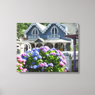 Cottages and Hydrangeas - Martha's Vineyard Canvas Print