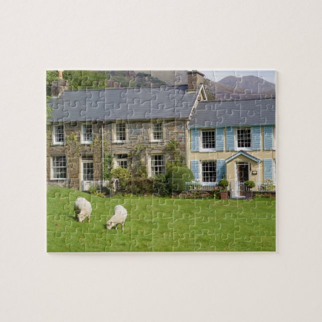 Cottages, Beddgelert, Gwynedd, Wales Jigsaw Puzzle (Horizontal)