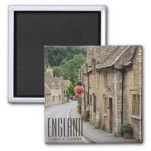 Cottages in Castle Combe England text magnet