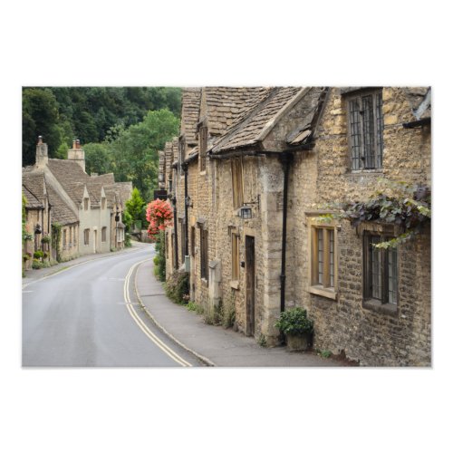 Cottages in Castle Combe UK photo print