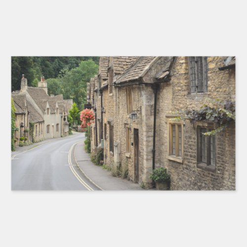 Cottages in Castle Combe UK rectangle sticker