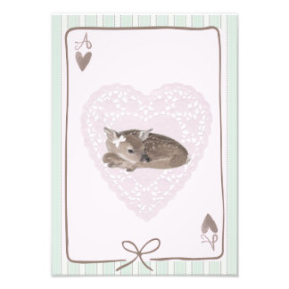 Cotteque sweet fawn card pink poster wall art