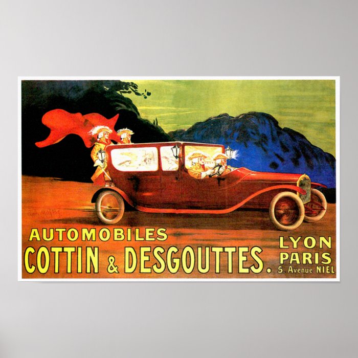 Cottin & Desgouttes ~ Vintage French Motor Car Ad Poster