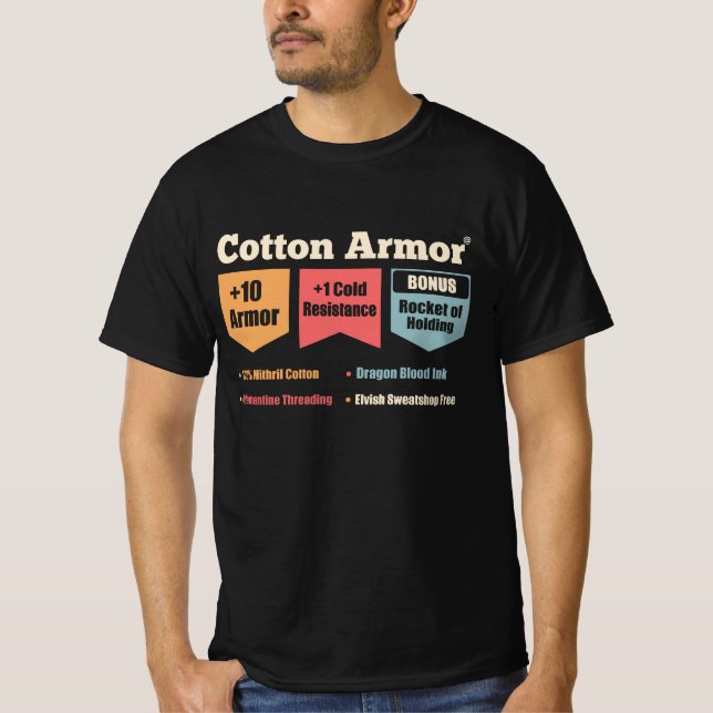 Cotton Armor Explore Dungeons & Slay Dragons T-Shirt (Front)
