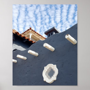 Cotton ball Clouds Over Seaport Village Poster