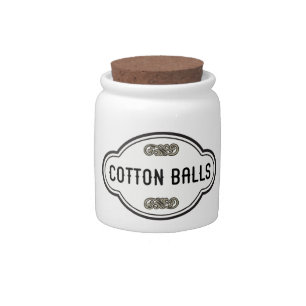 COTTON BALLS CANDY JAR