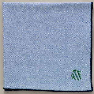 Monogrammed linen 2024 pocket square