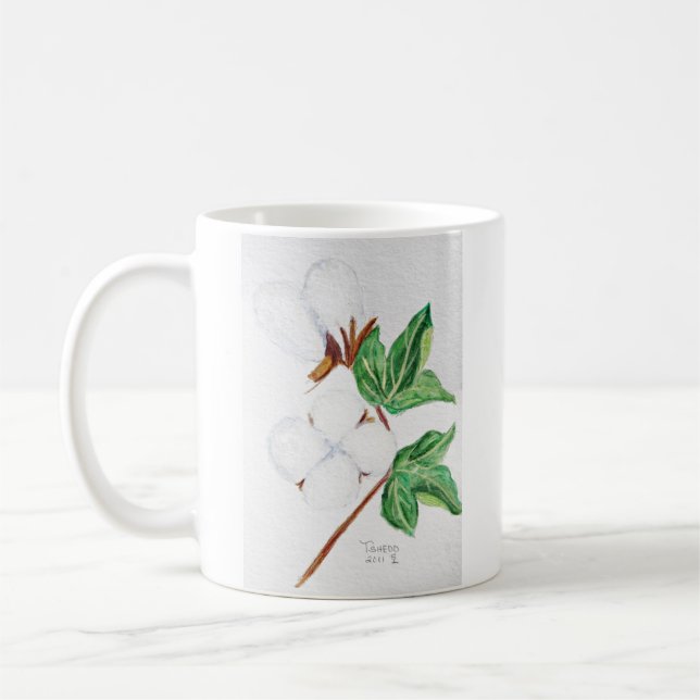 Cotton Boll Botanical Mug (Left)