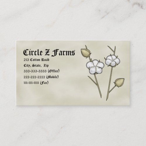 Cotton Boll Business Cards