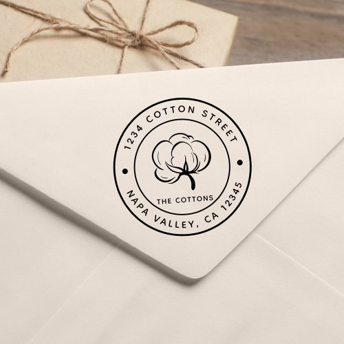 Cotton Boll  Create Your Own Return Address Rubber Stamp