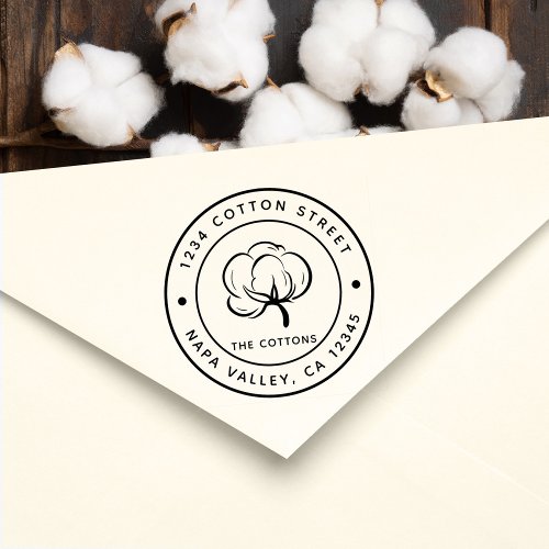 Cotton Boll  Create Your Own Return Address Self_inking Stamp