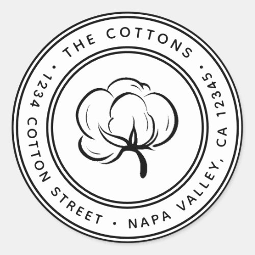 Cotton Boll Icon Return Address Classic Round Sticker