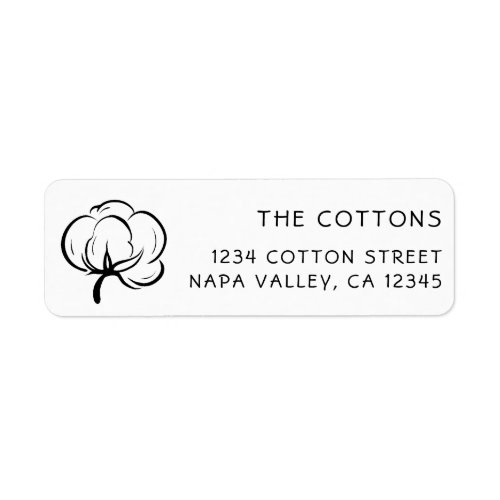 Cotton Boll Icon  Return Address Label