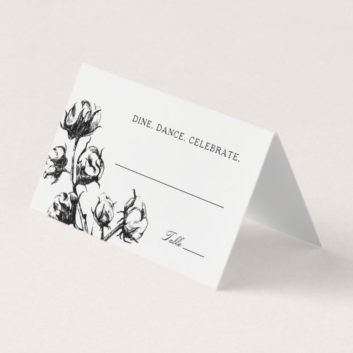 Cotton Boll Plant Drawing Wedding Seating Cards