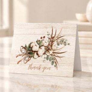 Cotton Boll Plant Thank You Card