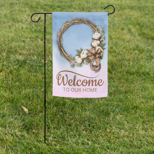 Cotton Boll Plant Welcome to Our Home Garden Flag