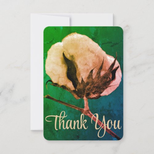 Cotton Boll Thank You Card