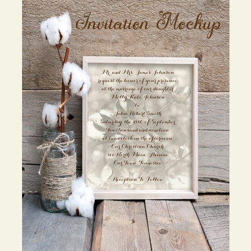 Cotton Boll Wedding Invitation