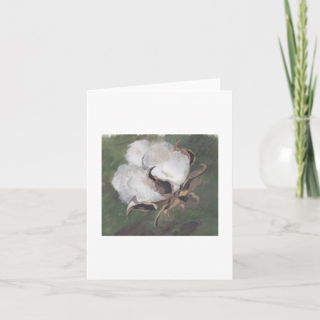 cotton boll with green background card (Front)