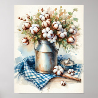 Cotton Bouquet in a Milk Can 3 Poster