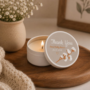 Cotton Branch Baby Shower  Mini Candle Favors